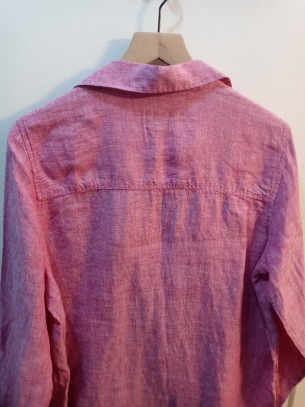 SIGRID OLSEN linen button down shirt in orchid (L) - Picture 4 of 10